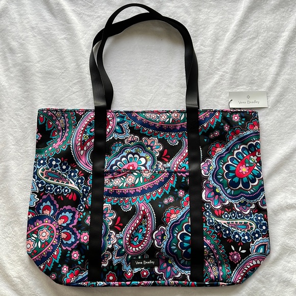 Vera Bradley Handbags - Vera Bradley Lighten Up Vera Tote Bag Haymarket Paisley